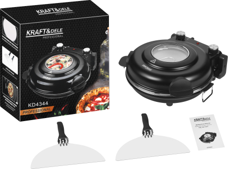 Altele - Cuptor electric pentru pizza 1200W, piatra 30cm, termostat, timer (KD4344)