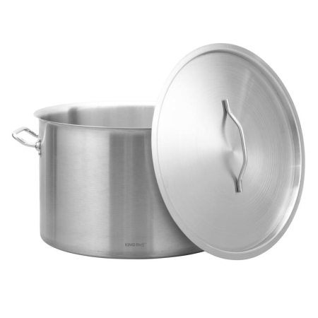 Vesela si servire - Selecteaza produsul Oala inox 58L Ø50 cm cu capac metalic si baza inductie pentru uz profesional si catering (KH-2028)