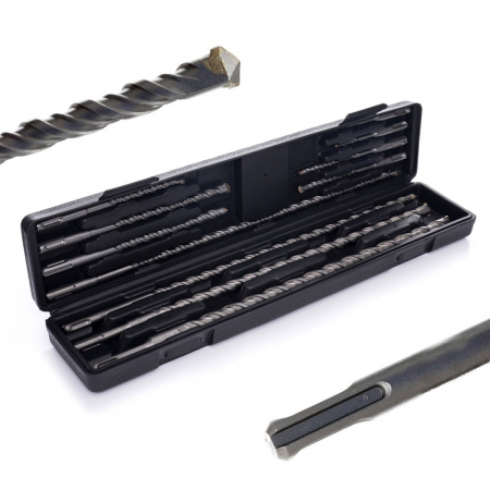 Burghie/freze/carote/dalti/dornuri/cutite strung/punctatoare - Set 11 burghie 5-20mm SDS+ pentru beton (TA4182)