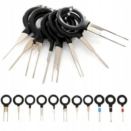 Extras demontat tapiterie pini conectori - Set 11 chei extractoare deconectare pini mufe conectori electrici auto (KD1132)