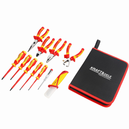 Produse noi (necategorizate) - Set 11 unelte de mana izolate, surubelnite clesti electrician 11 piese, (KD5970)