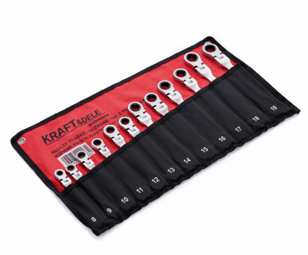 Set 12 chei cu clichet articulate 8-19mm 12bucati piese cap flexibil Cr-V (KD10947) [5]