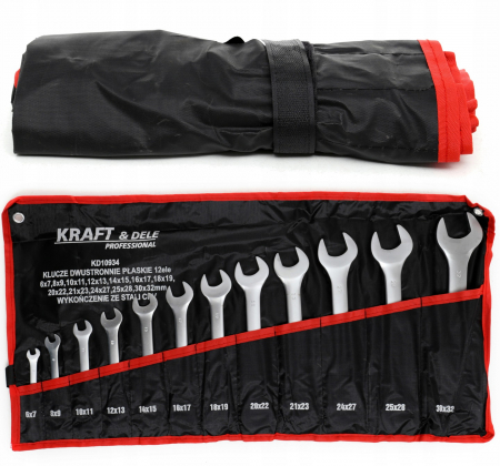 Chei fara clichet - Set 12 chei fixe 6-32mm 12 bucati piese Chrome-Vanadium Cr-V furca (KD10934)