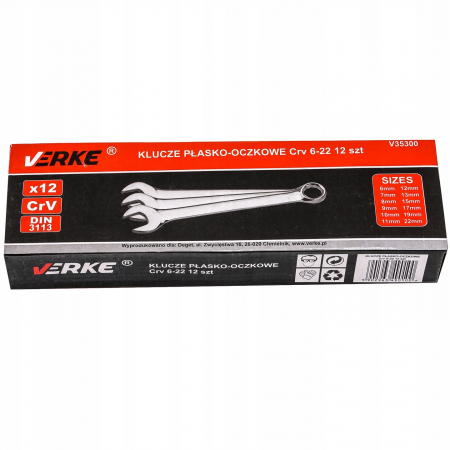 Set 12 chei fixe combinate 6-22mm 12bucati piese Chrome-Vanadium Cr-V (V35300) [1]