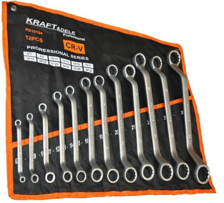 Chei fara clichet - Set 12 chei inelare cu cot 6-32mm 12bucati piese Chrome-Vanadium Cr-V (KD10104)