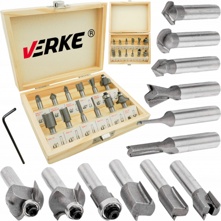 Scule de mana - Set 12 freze lemn prindere 8mm (V05068)