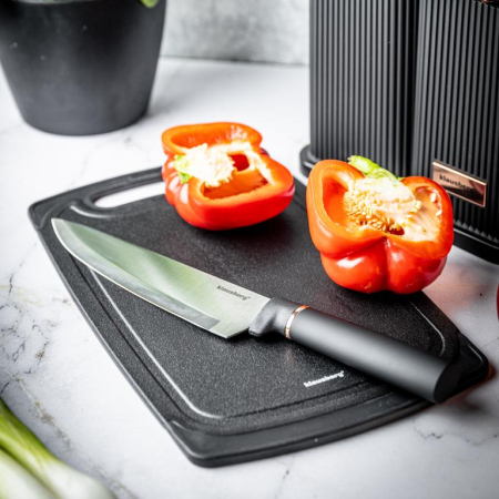 Set 12 piese, 5 cutite otel, 5 ustensile silicon, tocator si suport depozitare (KB-7835) [15]