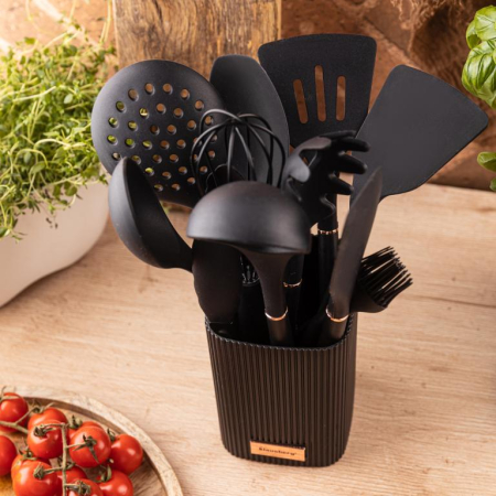 Set 12 piese ustensile de bucatarie cu suport negru (KB-9011) [4]