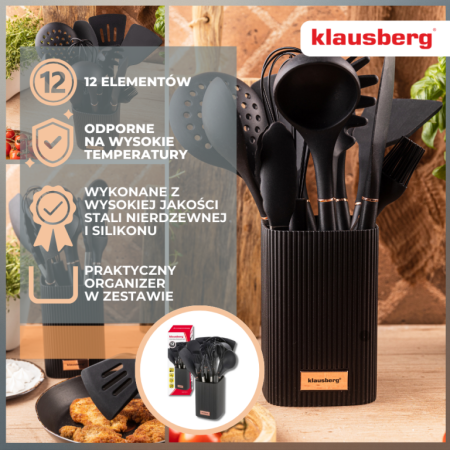 Set 12 piese ustensile de bucatarie cu suport negru (KB-9011) [6]