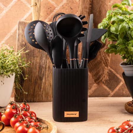 Set 12 piese ustensile de bucatarie cu suport negru (KB-9011) [3]