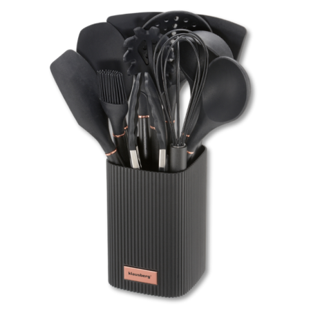 Set 12 piese ustensile de bucatarie cu suport negru (KB-9011) [2]