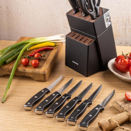 Set 13 cutite cu ascutitor si suport din otel inoxidabil (KB-7985) [6]