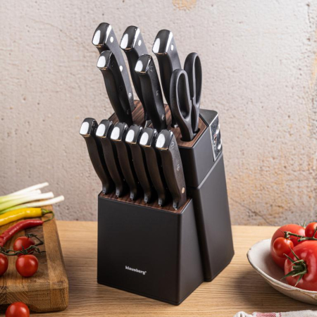 Set 13 cutite cu ascutitor si suport din otel inoxidabil (KB-7985) [3]