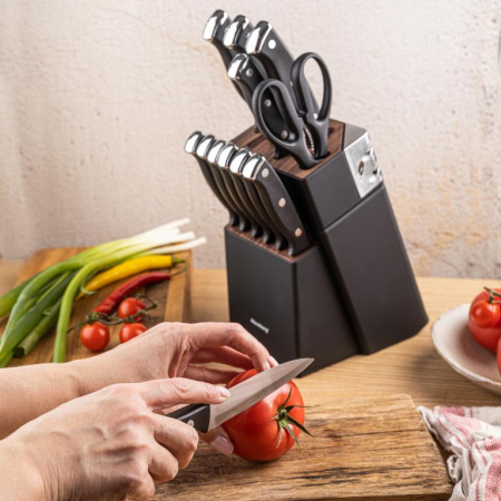 Set 13 cutite cu ascutitor si suport din otel inoxidabil (KB-7985) [12]