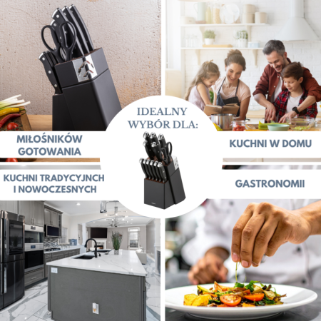 Set 13 cutite cu ascutitor si suport din otel inoxidabil (KB-7985) [10]