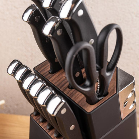 Set 13 cutite cu ascutitor si suport din otel inoxidabil (KB-7985) [5]