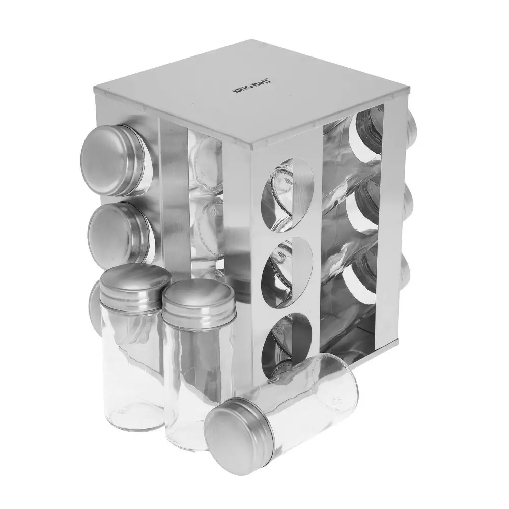 Set 13 piese pentru condimente din otel si sticla (KH-4008) [3]