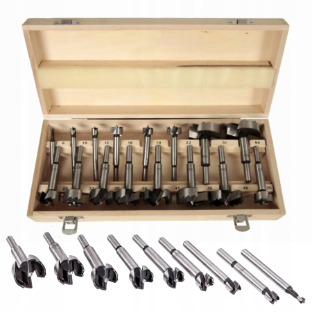 Altele - Set 16 freze lemn 6-54mm prindere 8-9-10mm (S10470)