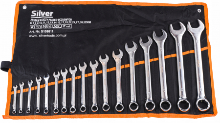 Chei fara clichet - Set 17 chei fixe combinate 6-22mm 17bucati piese Chrome-Vanadium Cr-V (S10991)