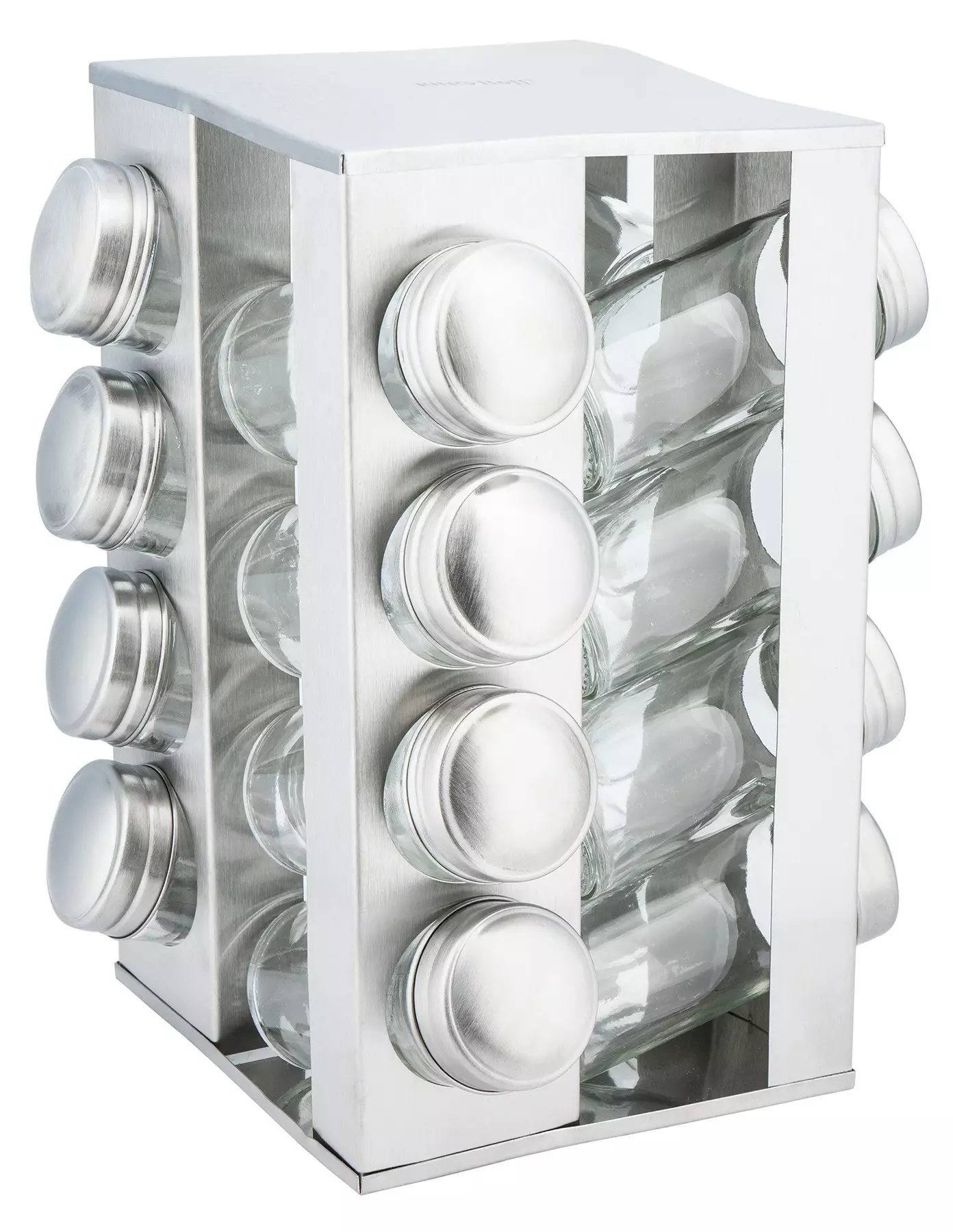 Depozitare si organizare - Set 17 piese pentru condimente din otel si sticla (KH-4007)