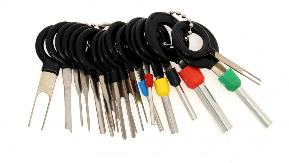 Extras demontat tapiterie pini conectori - Set 18 chei extractoare deconectare pini mufe conectori electrici auto (KD1133)