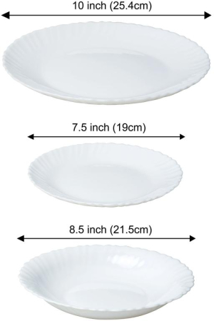 Set 18 farfurii portelan alb pentru 6 persoane, intinse, desert si adanci (KH-1875) [3]