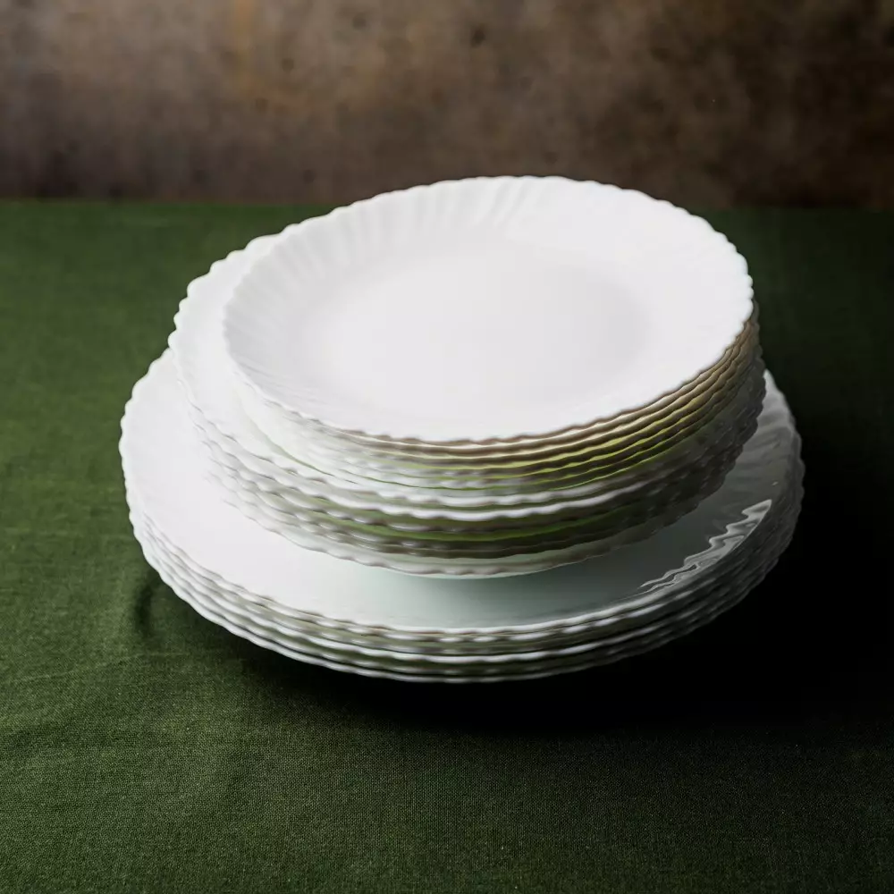 Set 18 farfurii portelan alb pentru 6 persoane, intinse, desert si adanci (KH-1875) [13]