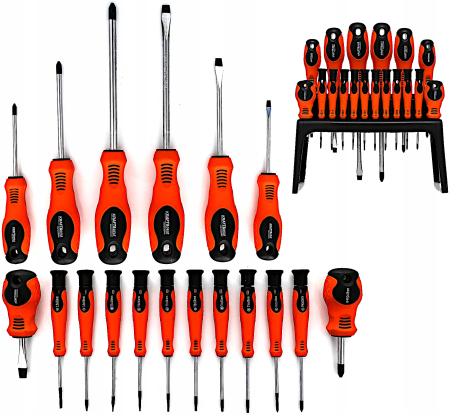 Surubelnite - Set 18 surubelnite, plate, cruce, torx cu suport (KD10914)