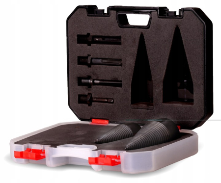 Set 2 burghie con despicator lemn pentru bormasina cu impact percutie + 3 adaptoare (S12043) [6]