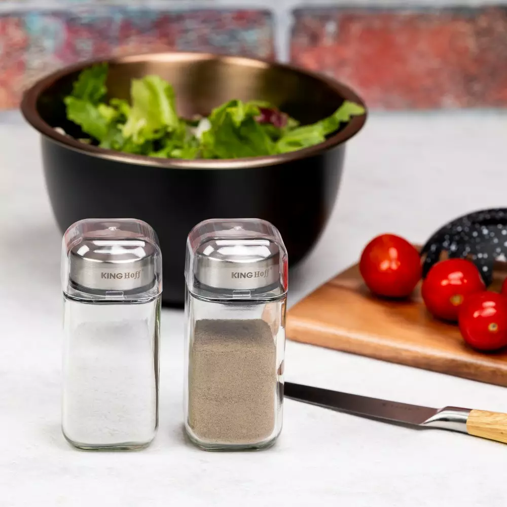Set 2 recipiente solnita si pipernita din otel si sticla (KH-1643) [5]