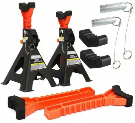Suporti - Set 2 suporti sustinere cu material protectie 2 sigurante suspendare tip capra 3 Tone auto, reglaj dinti 275-415mm (S10761)
