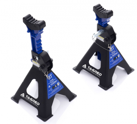 Set 2 suporti sustinere cu material protectie 2 sigurante suspendare tip capra 3 Tone auto, reglaj dinti 285-425mm (TA248) [9]