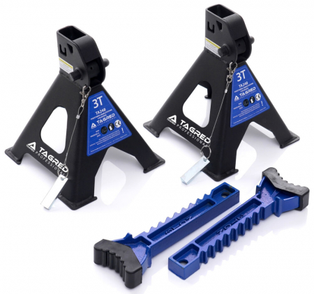 Set 2 suporti sustinere cu material protectie 2 sigurante suspendare tip capra 3 Tone auto, reglaj dinti 285-425mm (TA248) [6]