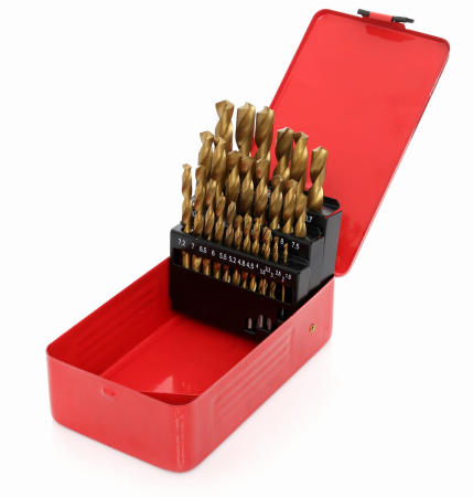 Burghie/freze/carote/dalti/dornuri/cutite strung/punctatoare - Set 29 burghie din titan (KD10344)