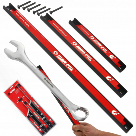 Produse noi (necategorizate) - Set 3 benzi magnetice atelier pentru scule fixare perete (M66851)