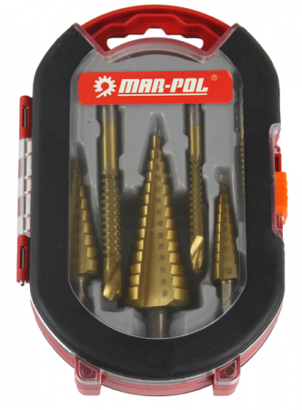 Set 3 burghie freza conica metal in trepte 4-30mm + 3 burghie frezare (M22295) [2]