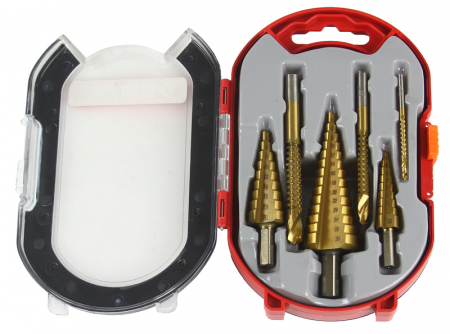 Set 3 burghie freza conica metal in trepte 4-30mm + 3 burghie frezare (M22295) [6]
