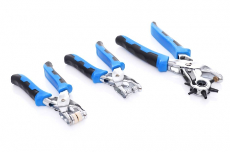 Set 3 clesti perforatoare gaurire perforare piele curele cu capse (TA4170) [9]