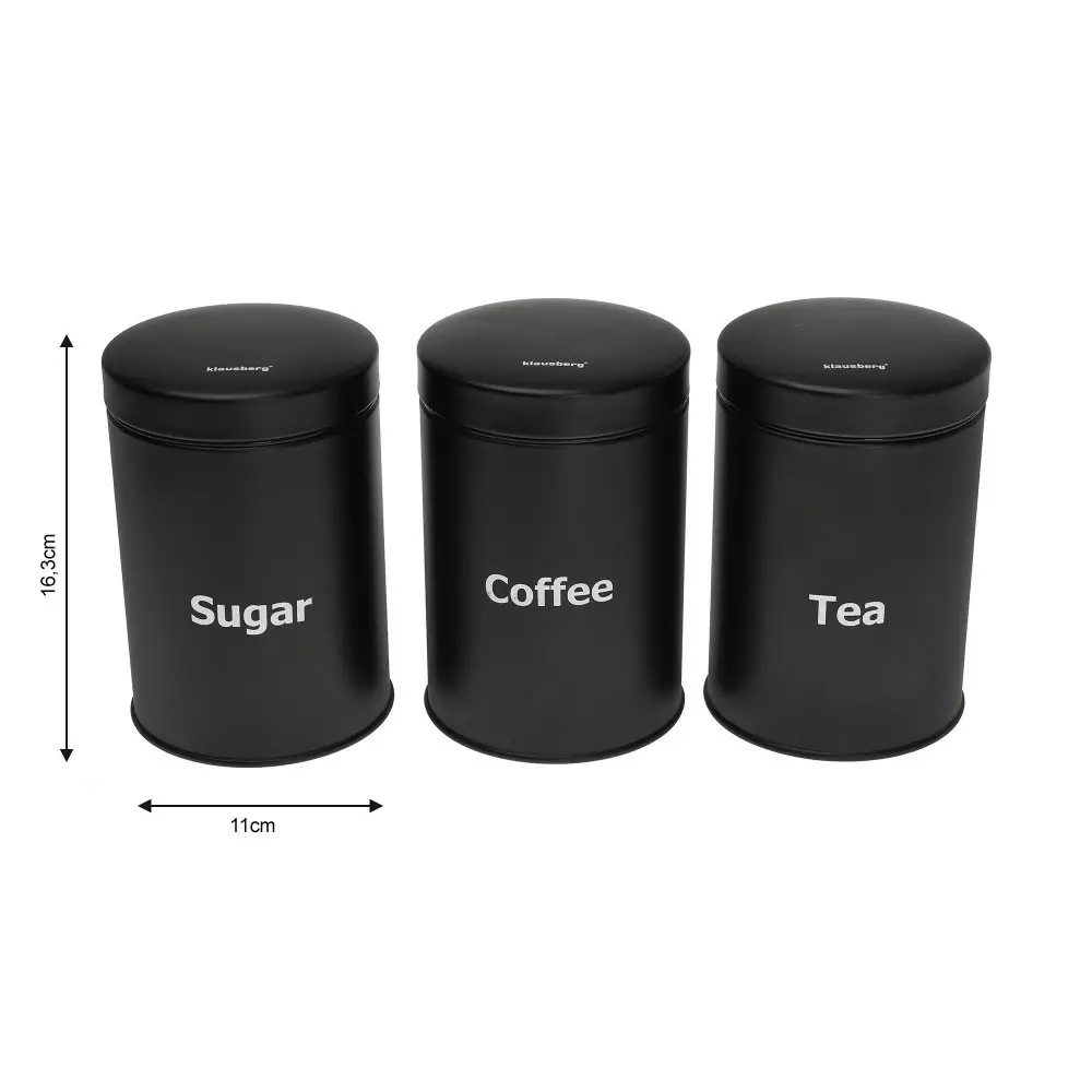 Set 3 recipiente depozitare, culoare negru (KB-7256) [1]