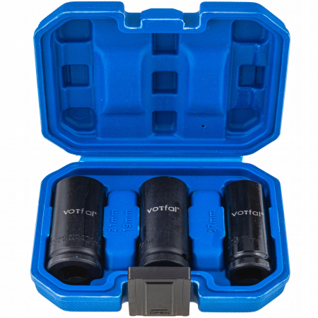 De impact / de forta - Set 3 tubulare lungi impact jante aliaj 17 19 21mm 1/2" (VRF08048)