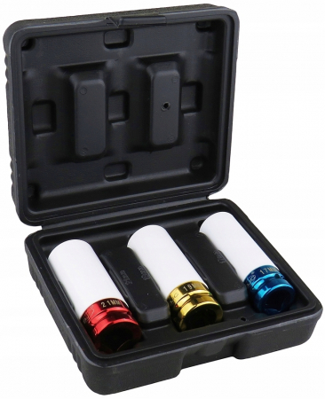 Set 3 tubulare lungi impact jante aliaj cu protectie cauciuc 17 19 21mm (M58270) [3]