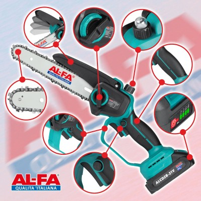 Set 3in1 drujba 8 inchi 20 cm, foarfeca de gradina cu acumulator 21V si prelungitor telescopic 250 cm (ALCD2B-21V+) [11]