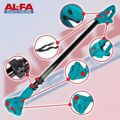Set 3in1 drujba 8 inchi 20 cm, foarfeca de gradina cu acumulator 21V si prelungitor telescopic 250 cm (ALCD2B-21V+) [13]