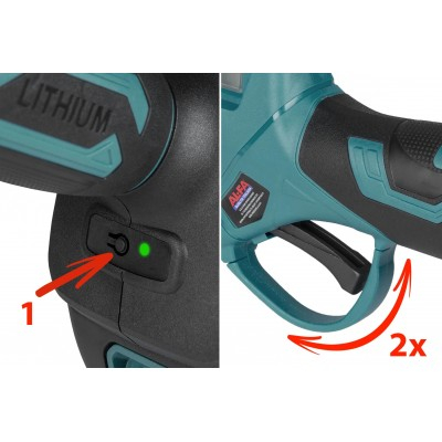 Set 3in1 drujba 8 inchi 20 cm, foarfeca de gradina cu acumulator 21V si prelungitor telescopic 250 cm (ALCD2B-21V+) [6]