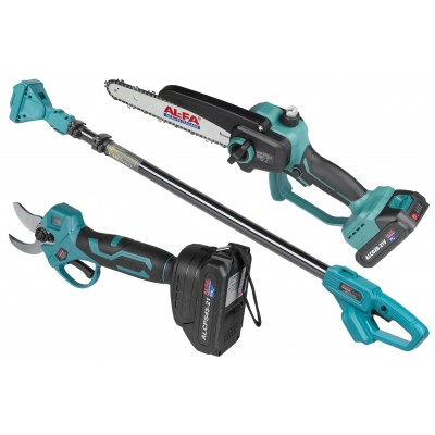 Set 3in1 drujba 8 inchi 20 cm, foarfeca de gradina cu acumulator 21V si prelungitor telescopic 250 cm (ALCD2B-21V+) [3]