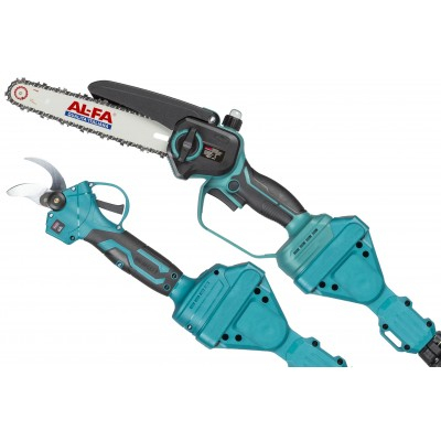 Set 3in1 drujba 8 inchi 20 cm, foarfeca de gradina cu acumulator 21V si prelungitor telescopic 250 cm (ALCD2B-21V+) [8]