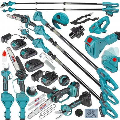 Aparate pe acumulator / baterie - Set 3in1 drujba 8 inchi, foarfeca de gradina cu acumulator 21V si prelungitor telescopic 250 cm (ALCPS45-21+ALCD2B-21V)
