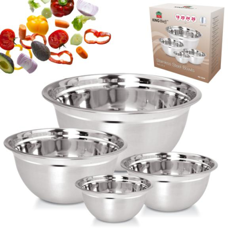 Altele - Set 4 boluri de bucatarie din inox 18 20 24 si 26 cm (KH-2059)