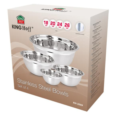 Set 4 boluri de bucatarie din inox 18 20 24 si 26 cm (KH-2059) [3]