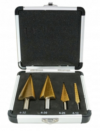 Set 4 burghie freza conica metal in trepte 4-32mm (V05050) [1]